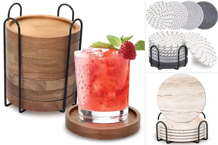 Detailed view of Best Coasters Selling Sets: Stylish Table Protection